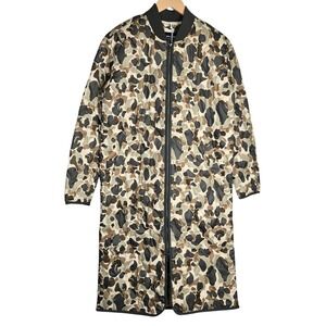 EVERLANE ReNew Camo Quilted Long Liner Puffer Jacket Womens XS‎